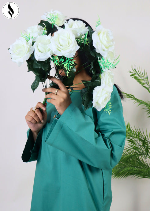 NZSC-1512 Stiched 2 Piece Green Co Ord Set Cotton